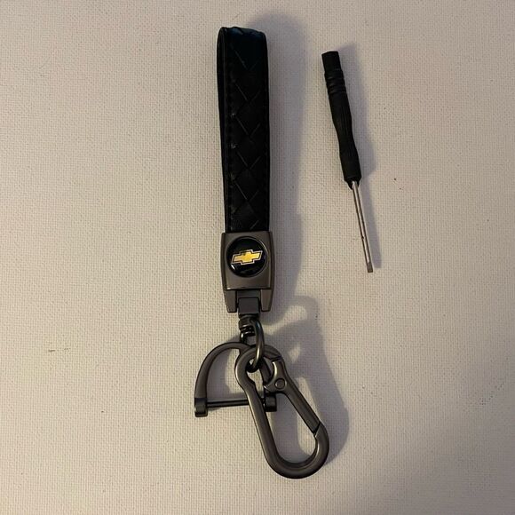 Chevrolet fob Keychain in Black leather NWT - Picture 2 of 4